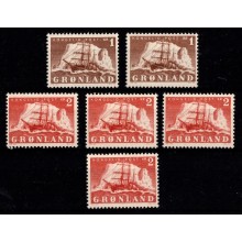 Gustav Holm - 6 postfriske mærker - Grønland.